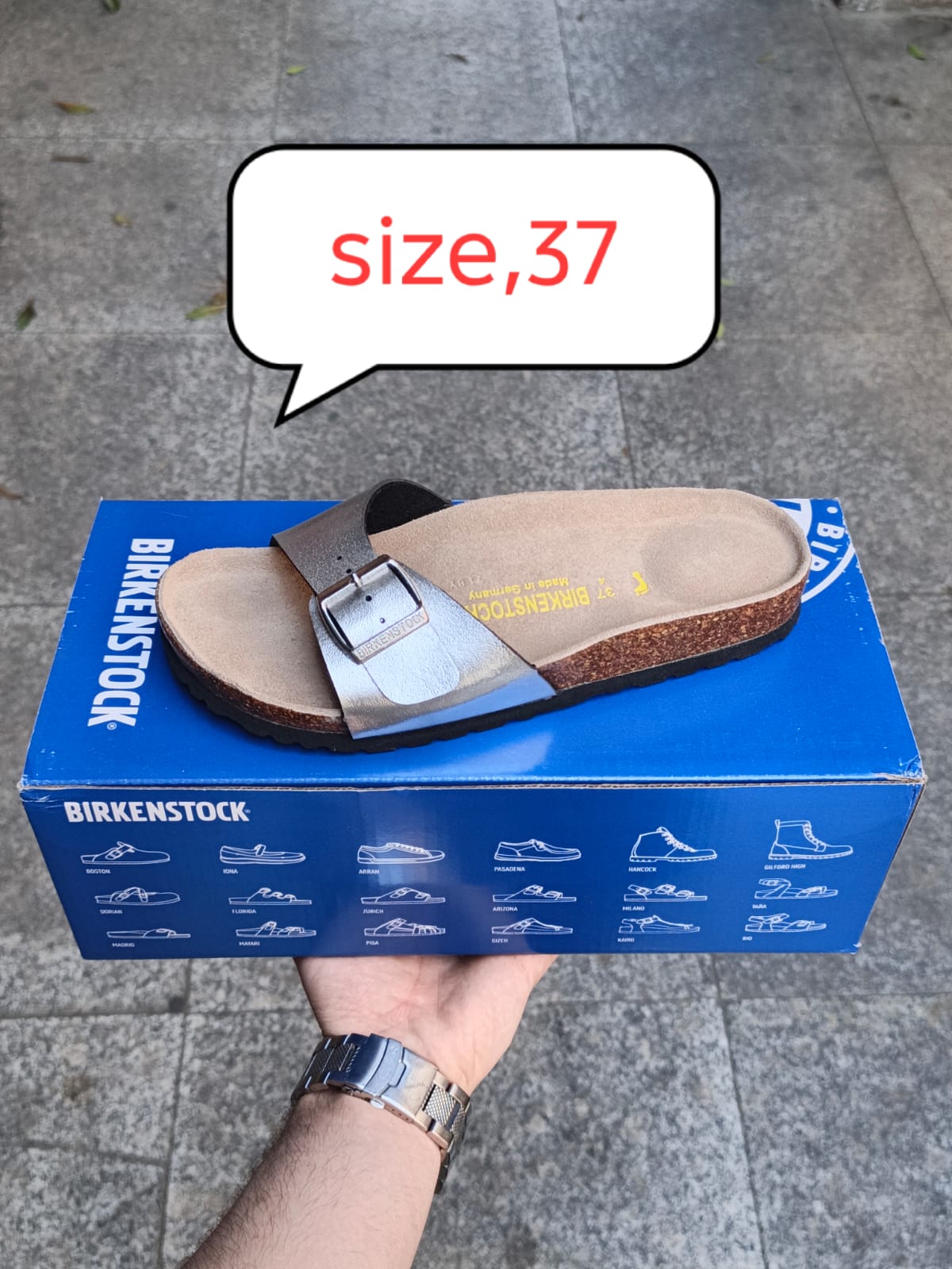 Birkenstock women Madrid Sandal silver (clone to original) made in Germany