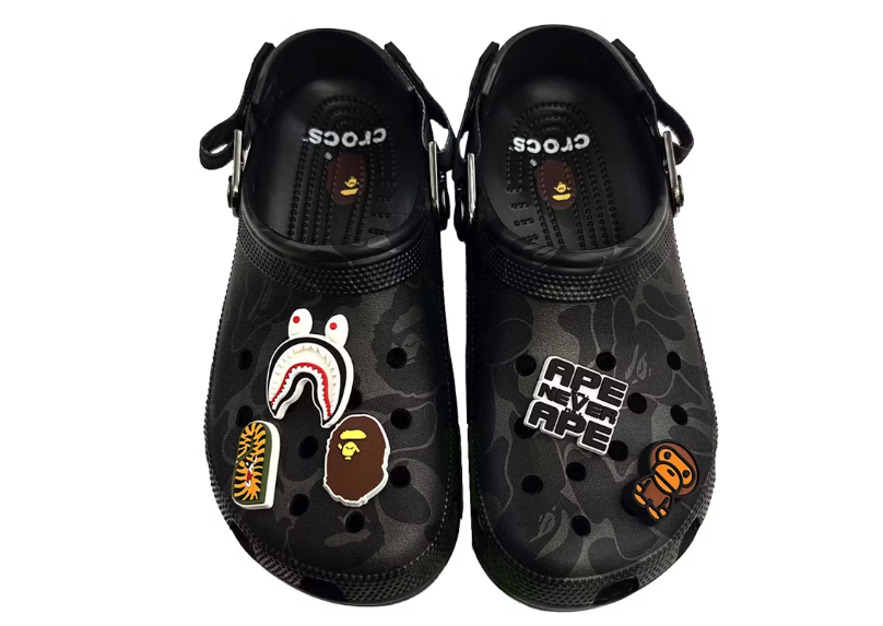 bape x crocs black 46