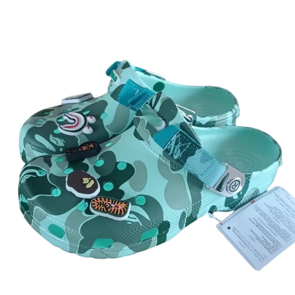 bape x crocs green