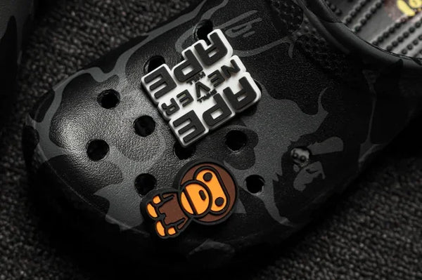 bape x crocs black 46
