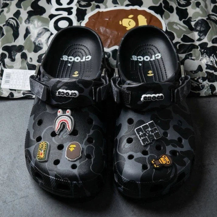 bape x crocs black 46